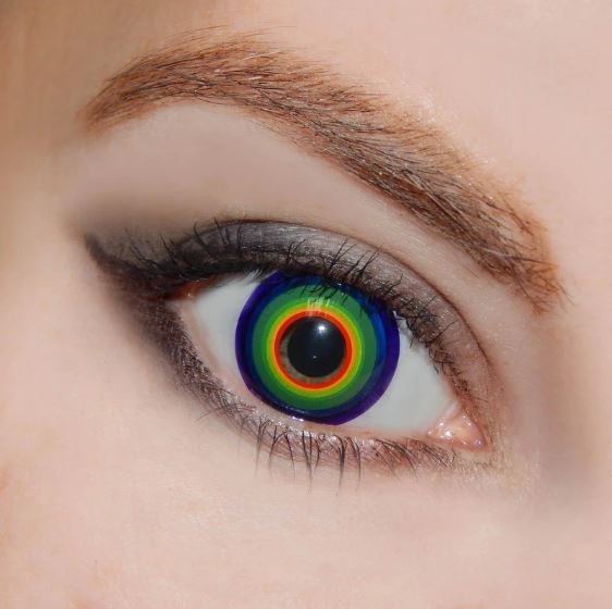 Halloween RAINBOW Multicolor Colored Contact Lenses Beauon 