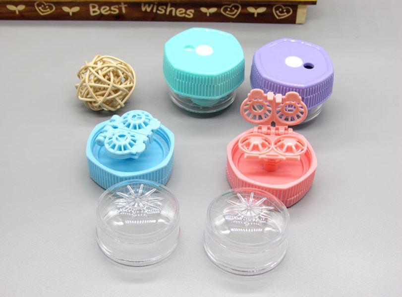 Manual rotary cleaning Multicolor Colored Contact Lens Case Beauon 