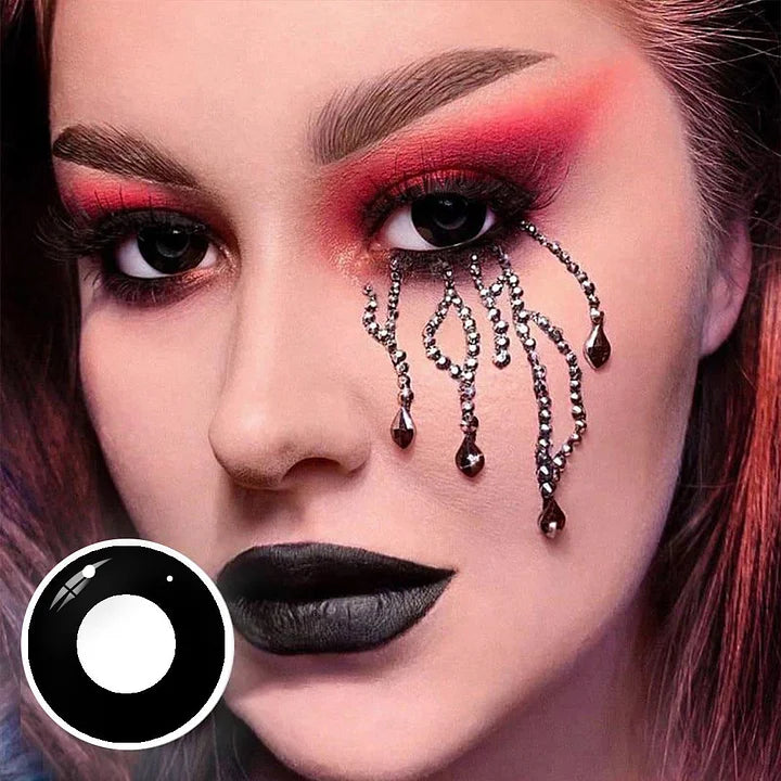 Halloween black block Prescription Colored Contact Lenses