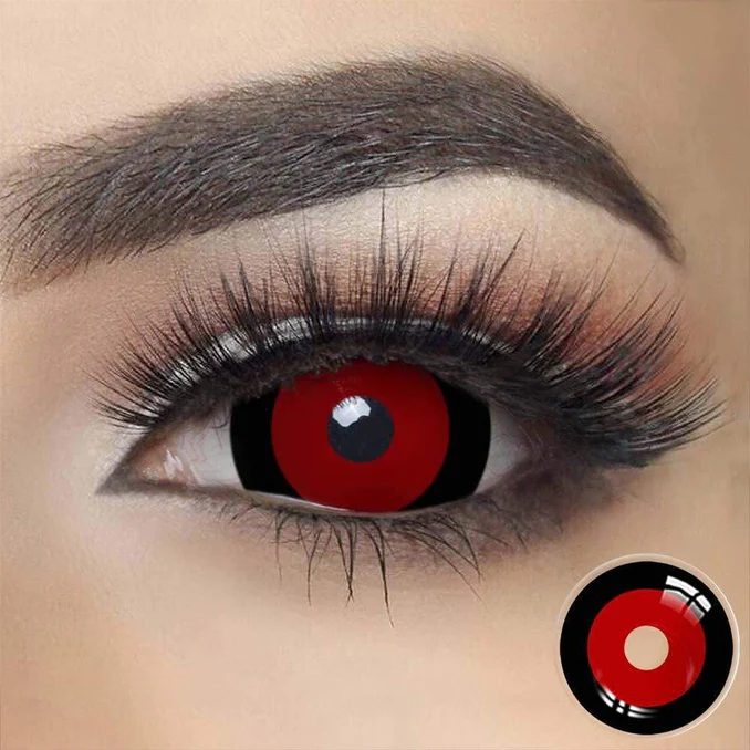 Halloween 17mm Blood Black Red Sclera Colored Contact Lenses