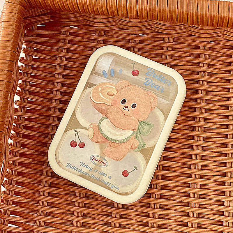 Cute Butter Bear Colored Contact Lens Case