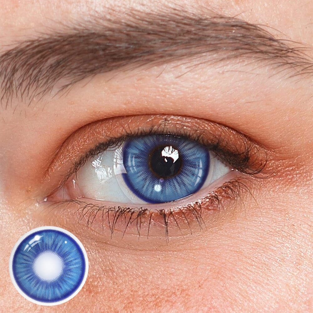 Amaretto Blue Colored Contact Lenses Beauon 