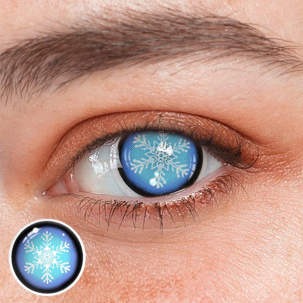 Cosplay Snow Flake Blue Colored Contact Lenses Beauon 