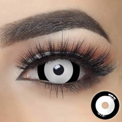 Halloween 17mm Mist Black White Sclera Colored Contact Lenses
