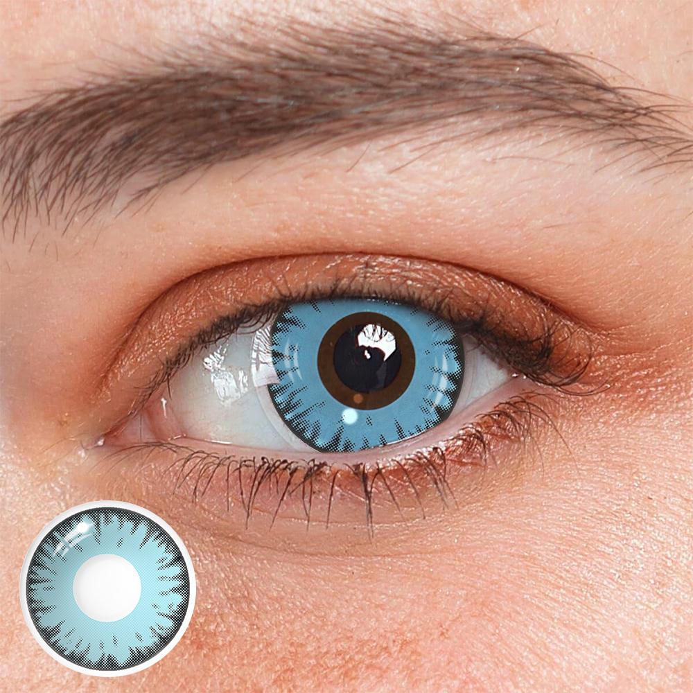 Cosplay Lucifer's Eye Blue Colored Contact Lenses