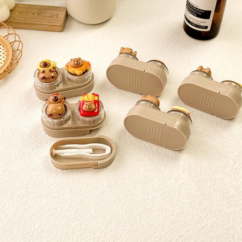 Milk Coffee Colored Contact Lens Case