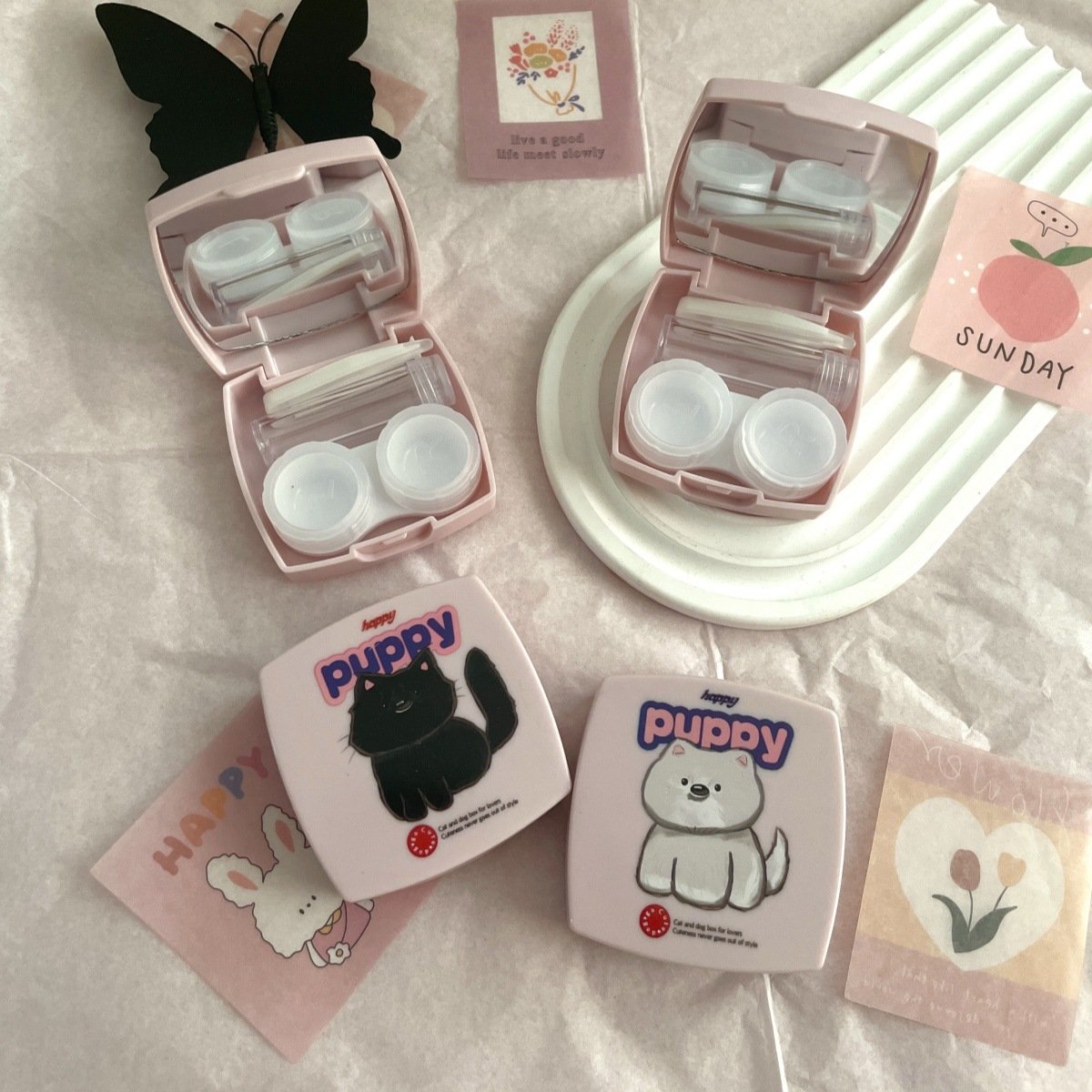 Simple And Cute Colored Contact Lens Case