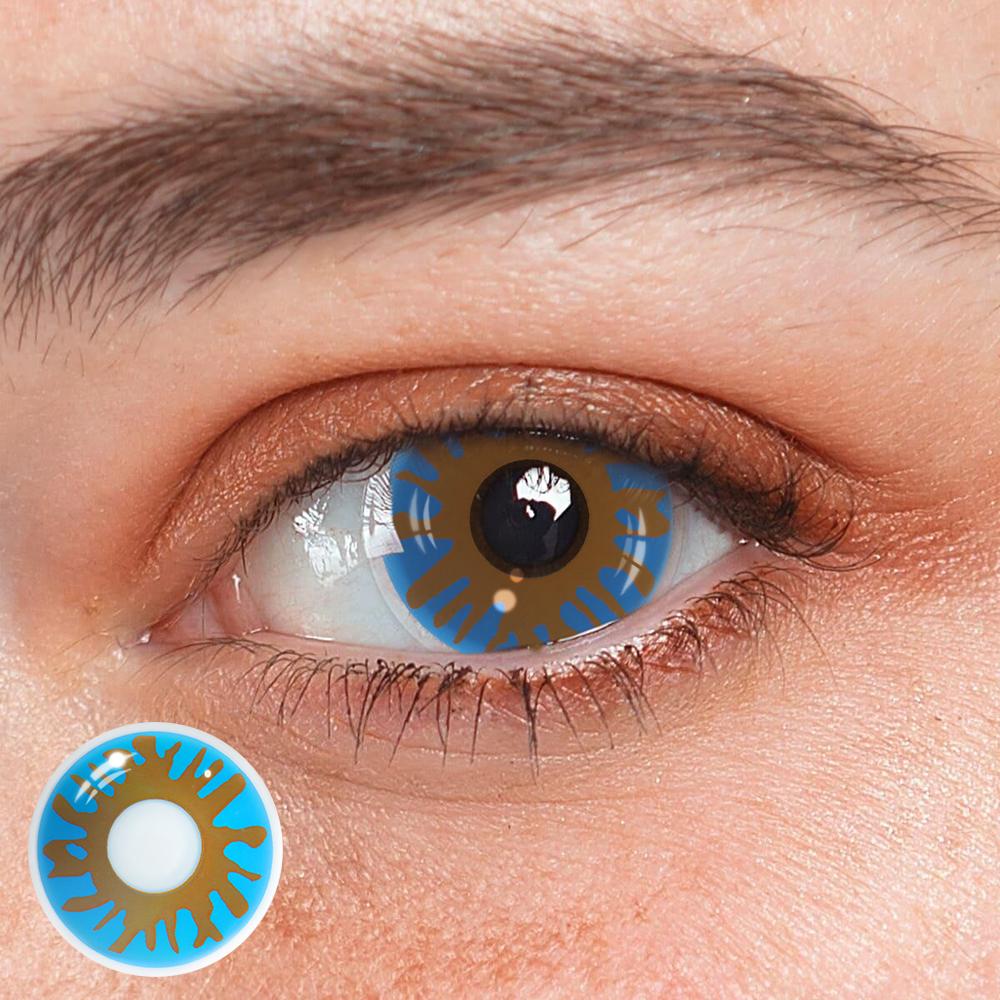 Halloween Crack Blue Colored Contact Lenses