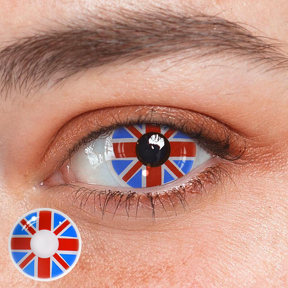 Cosplay Flag Blue Colored Contact Lenses