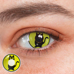 Halloween Cat Black Colored Contact Lenses