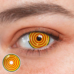 Cosplay Circle Line Red Yellow Colored Contact Lenses