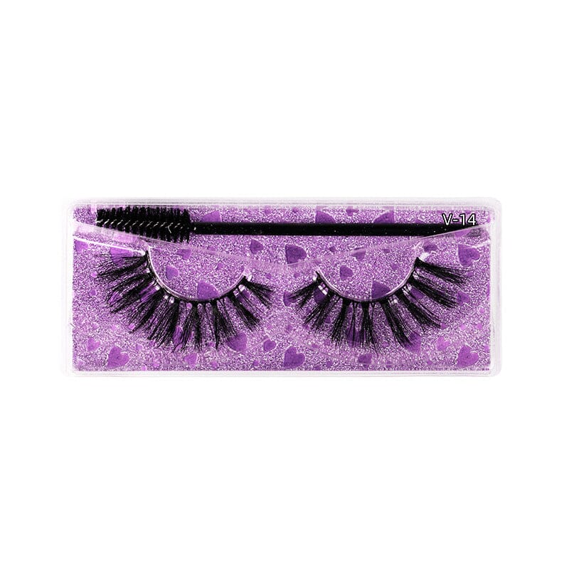3D Thick False Eyelashes 1 Pair V Series Piece Mink Hair Eyelashes Beauon V14 