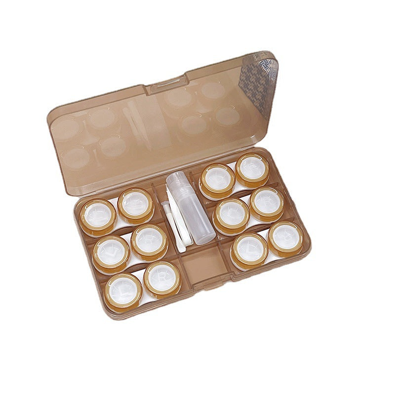 6 Pairs Colored Contact Lens Case Beauon Brown 