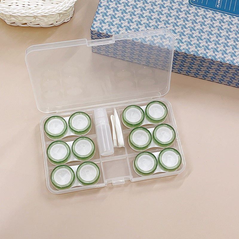 6 Pairs Colored Contact Lens Case Beauon Green 