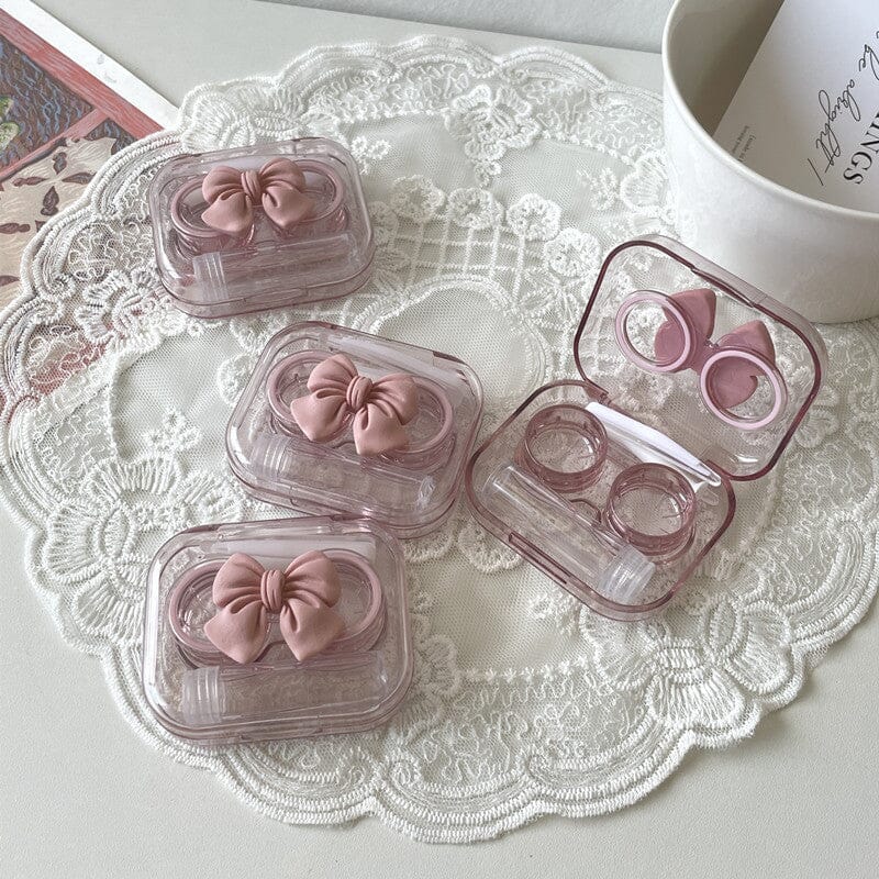 Cherry Blossom Colored Contact Lens Case Beauon Pink (Bow) 