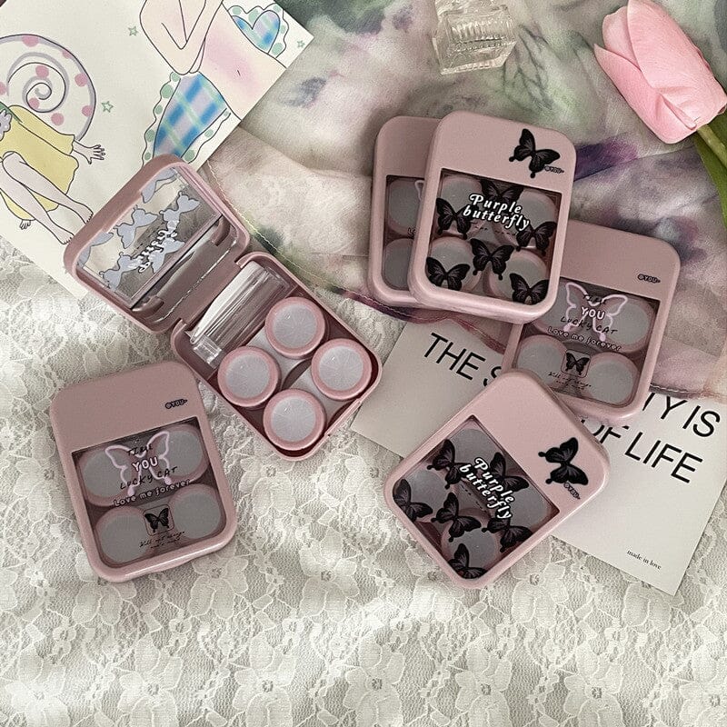 Cool Butterflies Colored Contact Lens Case Beauon 