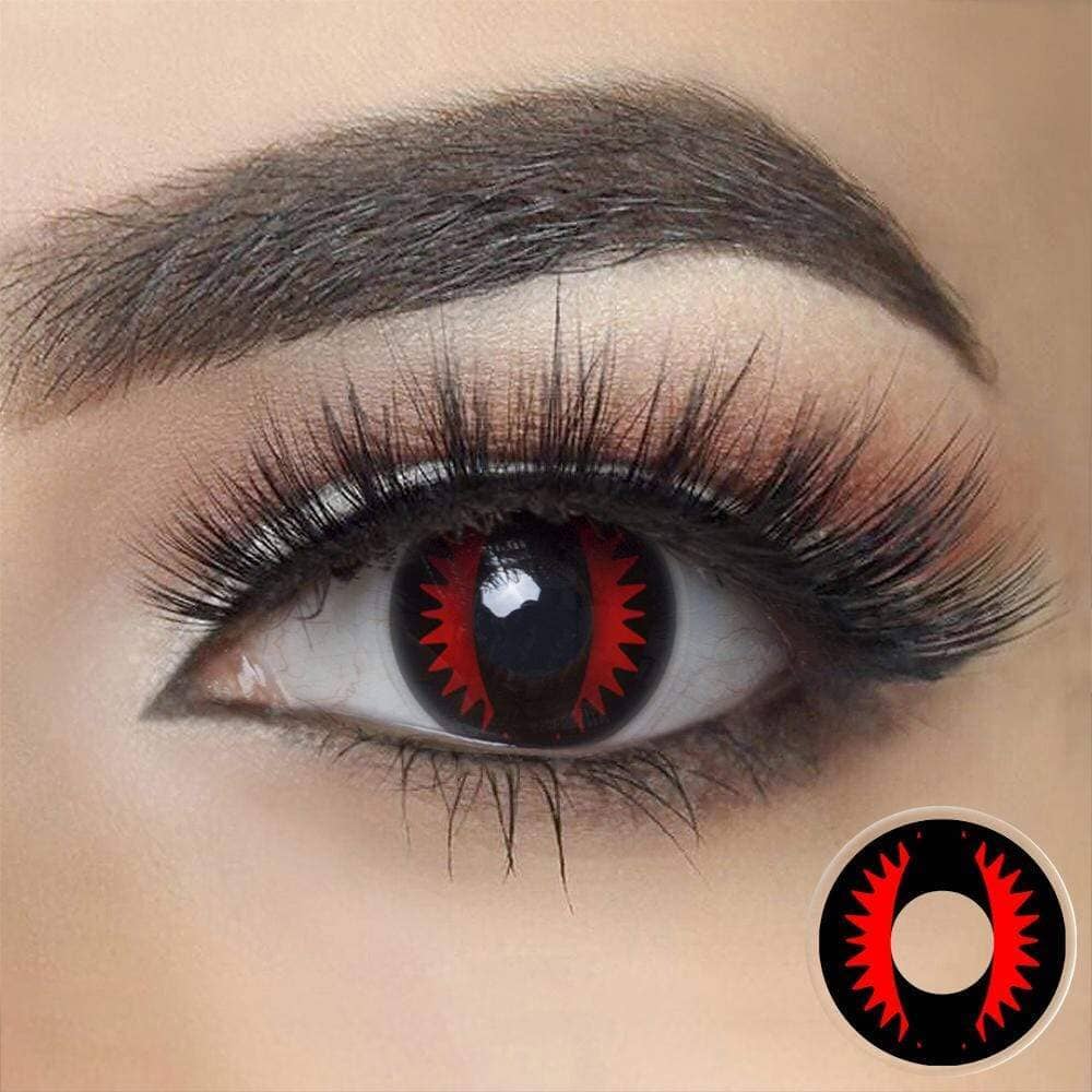 Cosplay Cat Eye Lash Red Colored Contact Lenses Beauon 