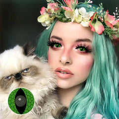 Cosplay Cat eyes snake eyes green Colored Contact Lenses Beauon 