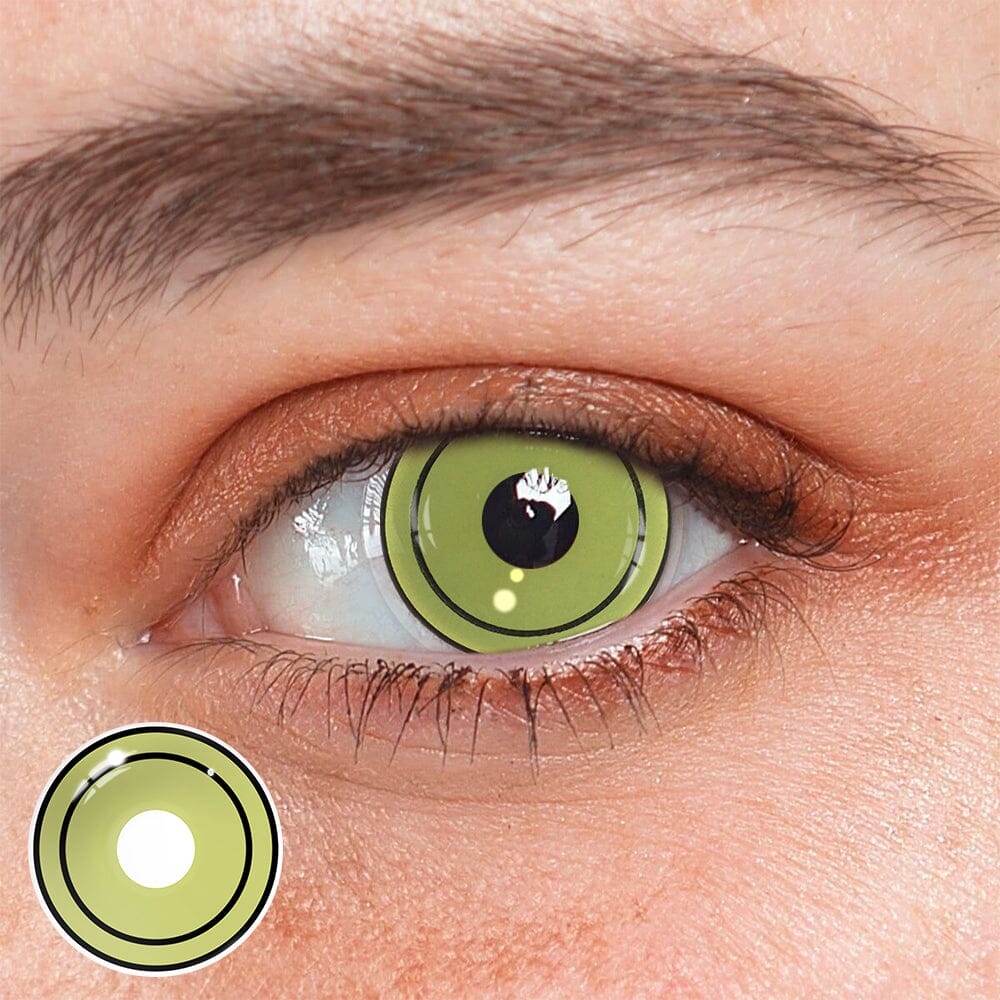 Cosplay Circle Line Black Green Colored Contact Lenses Beauon 