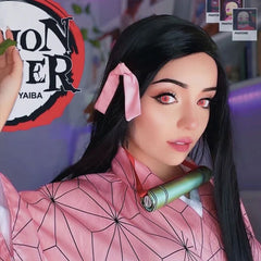 Cosplay Demon Slayer Nezuko Pink Colored Contact Lenses Beauon 