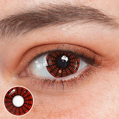 Cosplay SpiderWeb Dark Red Colored Contact Lenses Beauon 