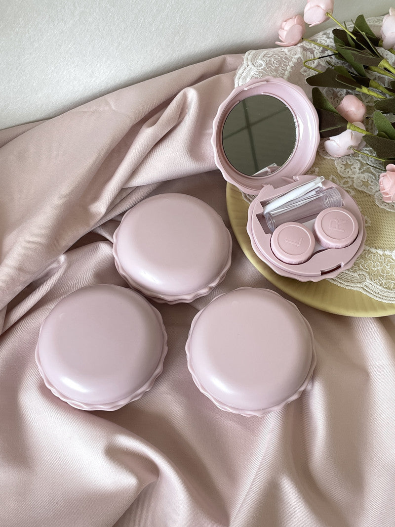 Cream Goose Colored Contact Lens Case Beauon Pink 71*71*33mm 