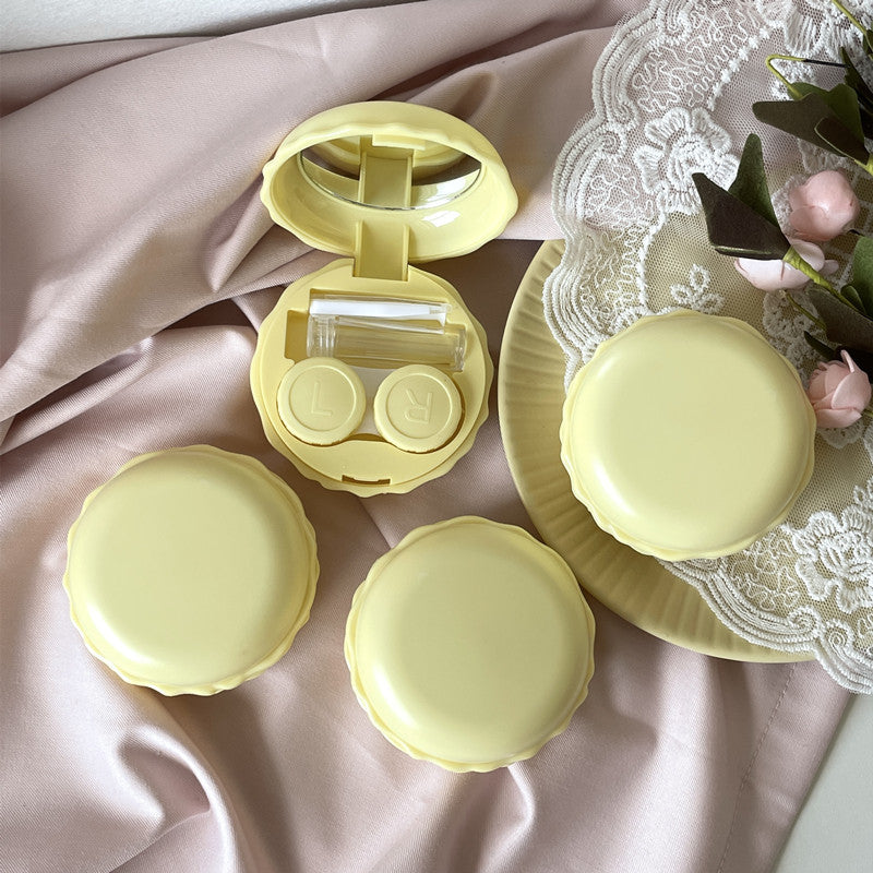 Cream Goose Colored Contact Lens Case Beauon Yellow 71*71*33mm 