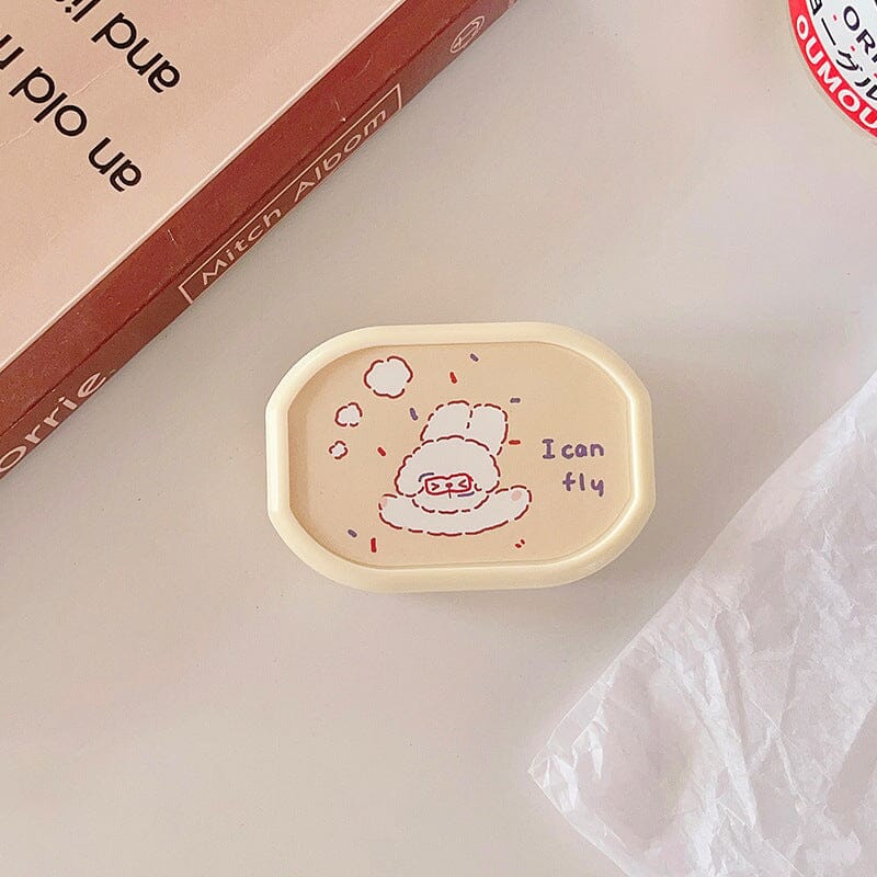 Cute Cartoon with Mirror Colored Contact Lens Case Beauon Diving Dog 