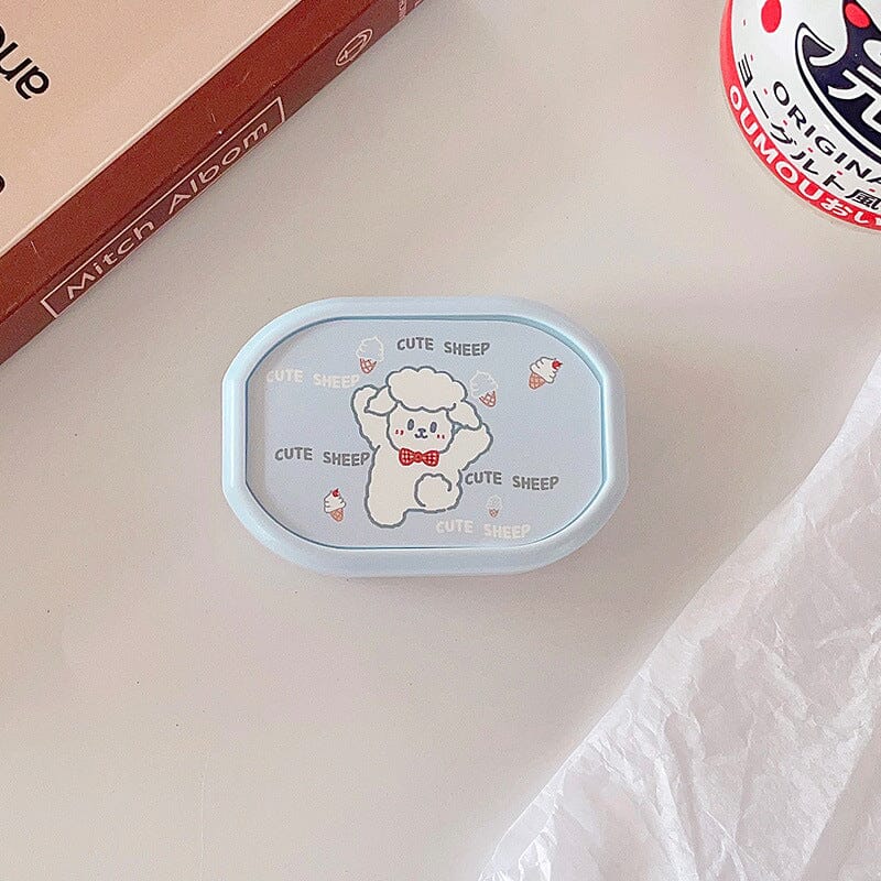 Cute Cartoon with Mirror Colored Contact Lens Case Beauon Ice Cream Sheep 
