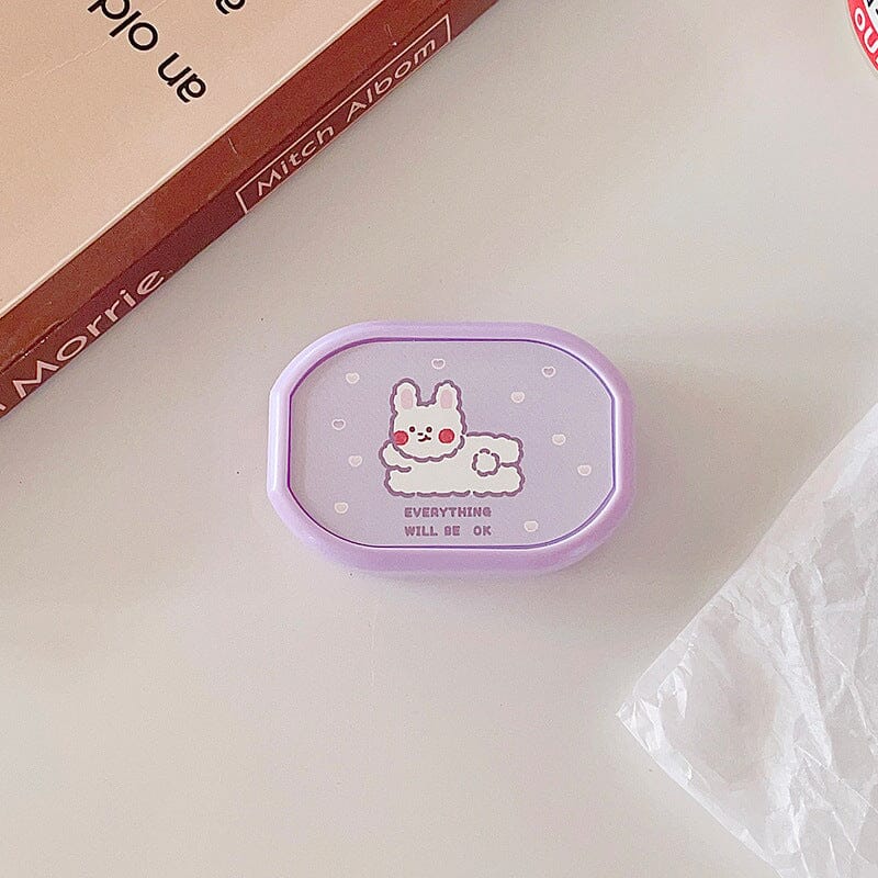 Cute Cartoon with Mirror Colored Contact Lens Case Beauon Love rabbit 