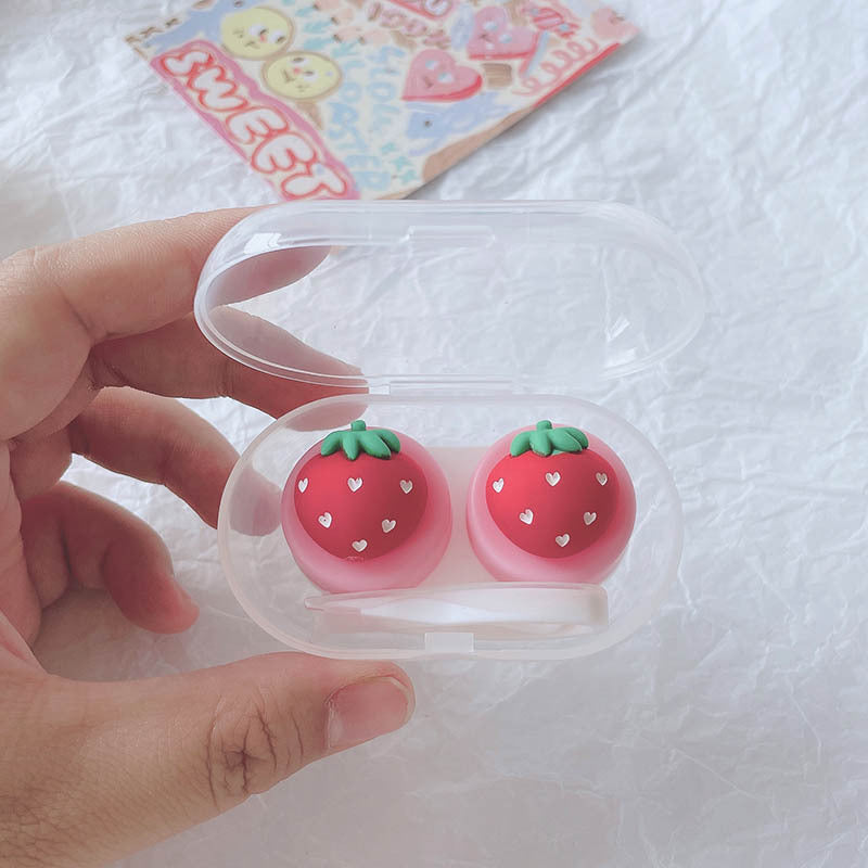 Cute Fruit Colored Contact Lens Case Beauon Strawberry 