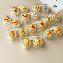 Cute Little Yellow Bear Colored Contact Lens Case Beauon 