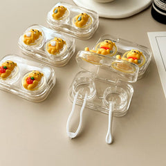 Cute Little Yellow Bear Colored Contact Lens Case Beauon 
