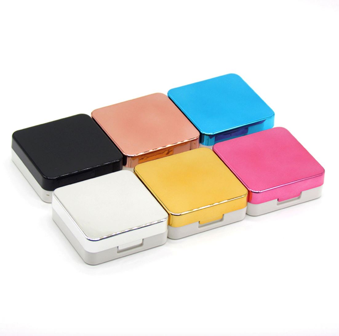 Electroplated Square Multicolor Colored Contact Lens Case Beauon 