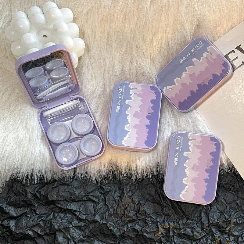Gorgeous Ocean ~ Ins Portable Colored Contact Lens Case Beauon Purple 81*60*22mm 