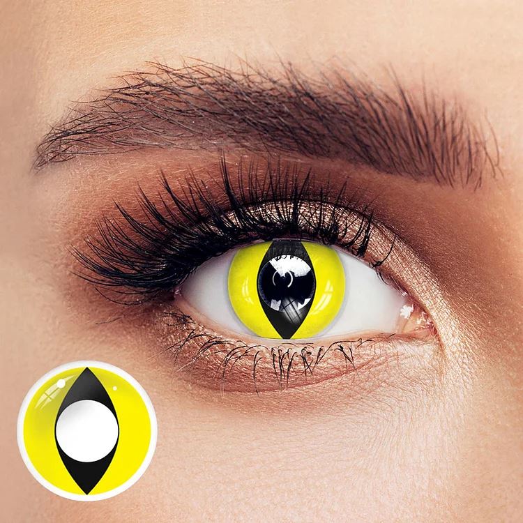 Halloween cat eye yellow Colored Contact Lenses Beauon 