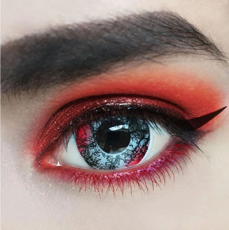 Halloween Demon Black&Red Colored Contact Lenses Beauon 