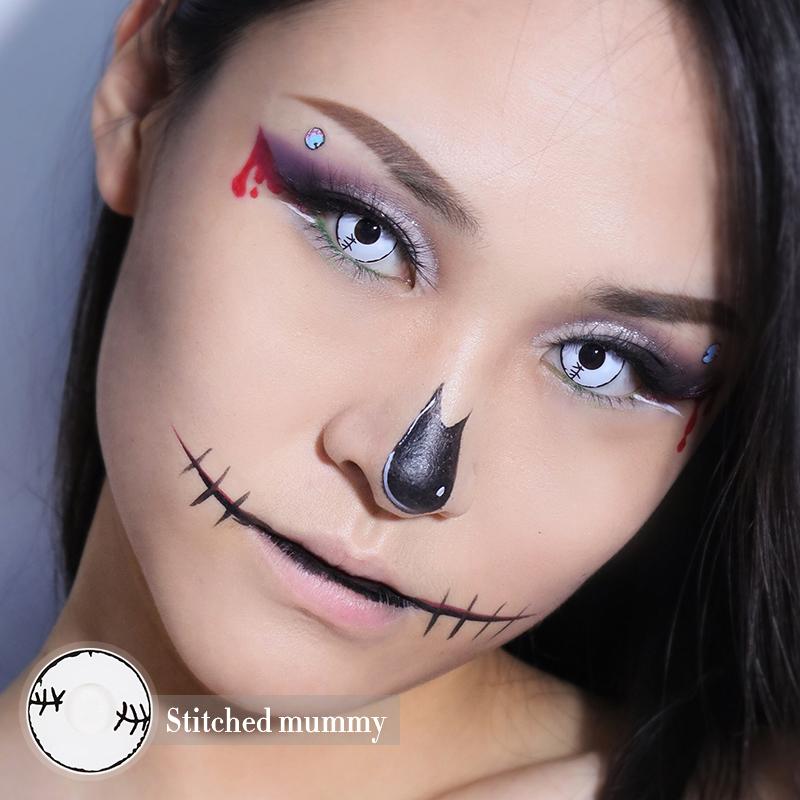 Halloween Stitched mummy White Colored Contact Lenses Beauon 