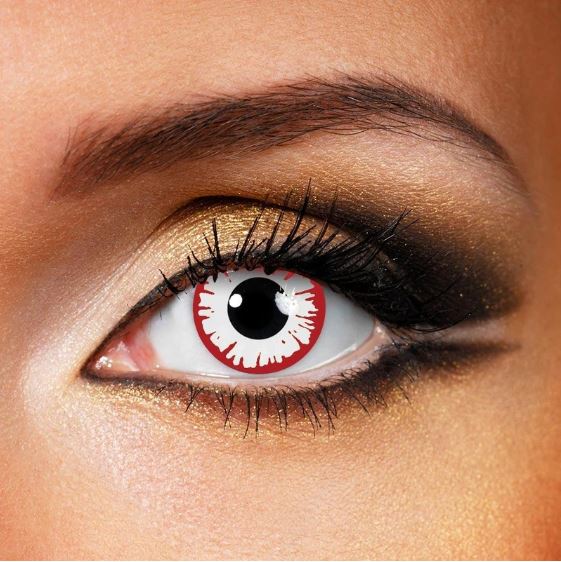 Halloween WHITE DEMON Red Colored Contact Lenses Beauon 