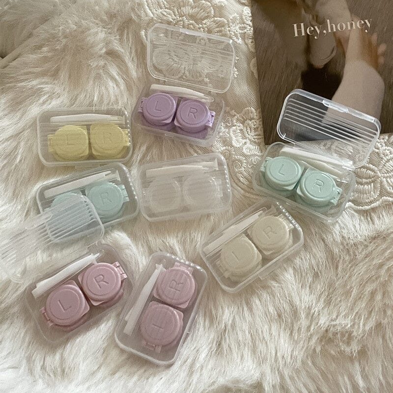 INS like Fish Transparent Simple Colored Contact Lens Case Beauon Color Mixing 57*39*17mm 