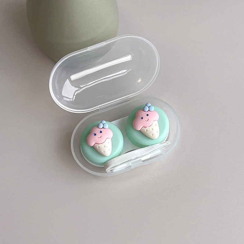 INS Simple Cute DIY Colored Contact Lens Case Beauon Green 