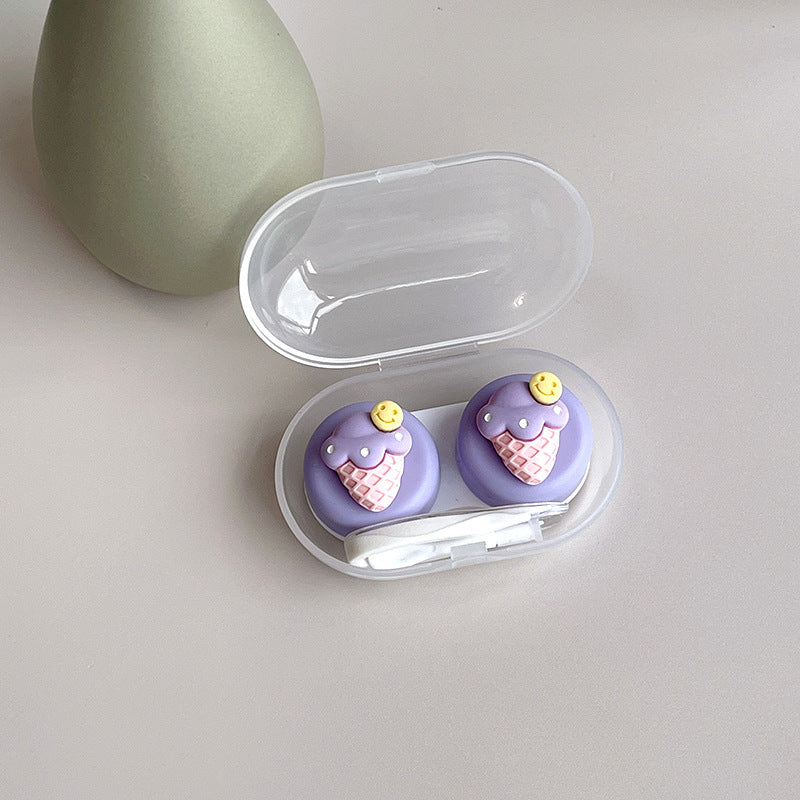 INS Simple Cute DIY Colored Contact Lens Case Beauon Purple 