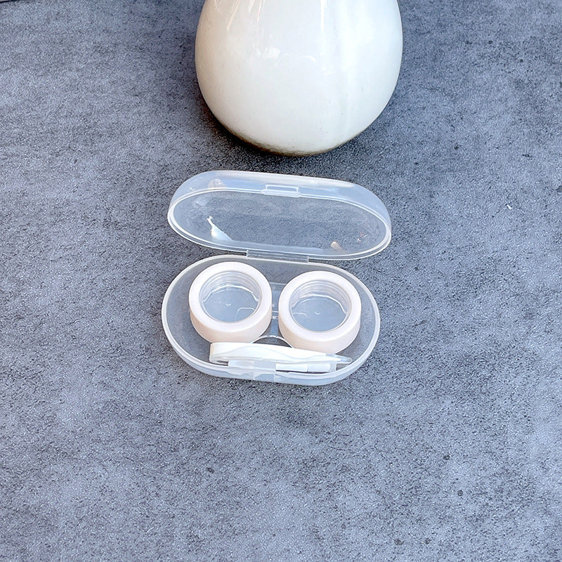 INS Simple Style Colored Contact Lens Case Beauon 1 Pair Beige 