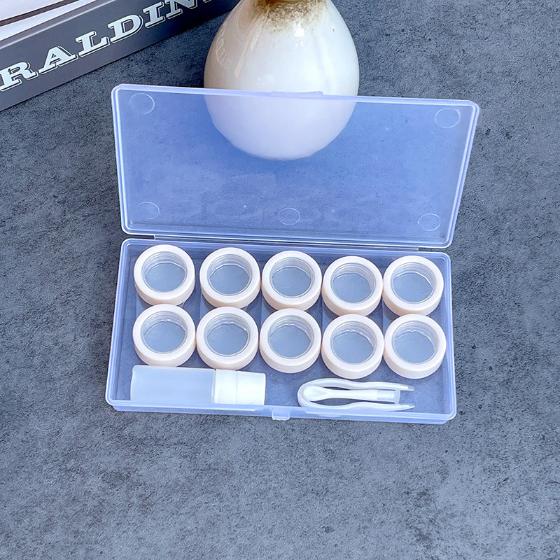 INS Simple Style Colored Contact Lens Case Beauon 5 Pairs Beige 