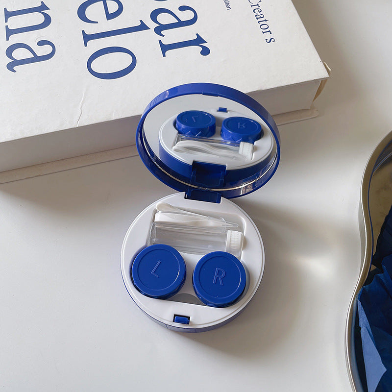 Klein Blue Colored Contact Lens Case Beauon Round 