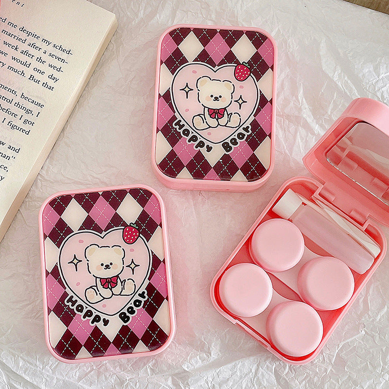 Lattice Colored Contact Lens Case Beauon Pink 