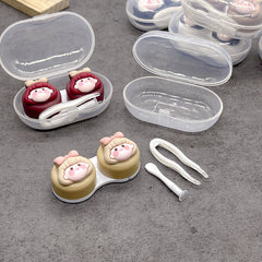 Lovely Girl Head Colored Contact Lens Case Beauon 