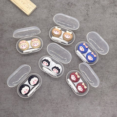 Lovely Girl Head Colored Contact Lens Case Beauon Mixed Color 