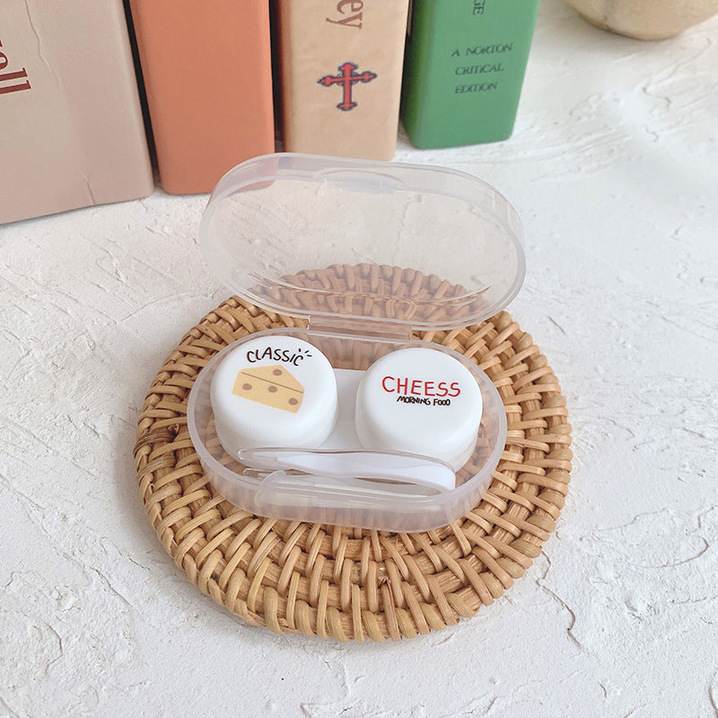 Oval Colored Contact Lens Case Beauon Cheese 