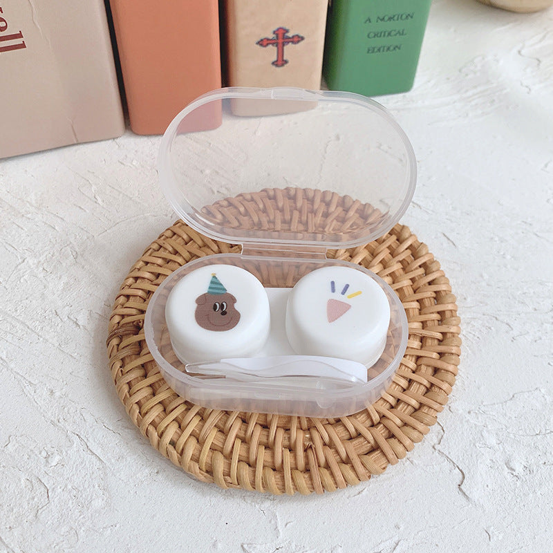 Oval Colored Contact Lens Case Beauon Puppy 